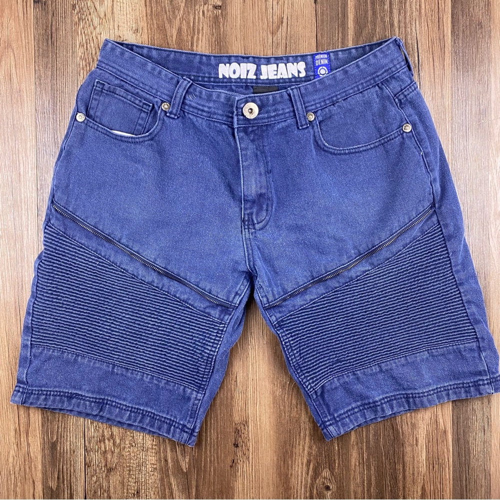 NOIZ Jeans Men’s Premium Denim Shorts Summertime Streetwear Dark Wash Size 40 - Picture 2 of 11
